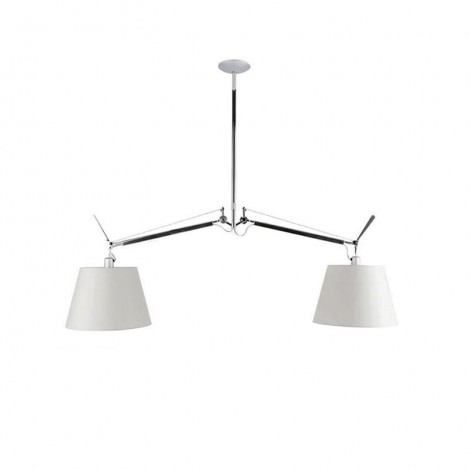 Artemide Tolomeo Basculante Suspension Two Arms Satin Diffusers