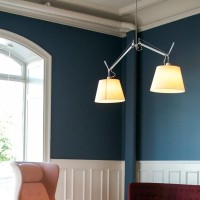 Artemide Tolomeo Basculante Suspension Two Arms Parchment