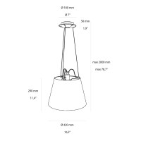 Artemide Tolomeo Mega Suspension Lamp with Parchment Diffuser