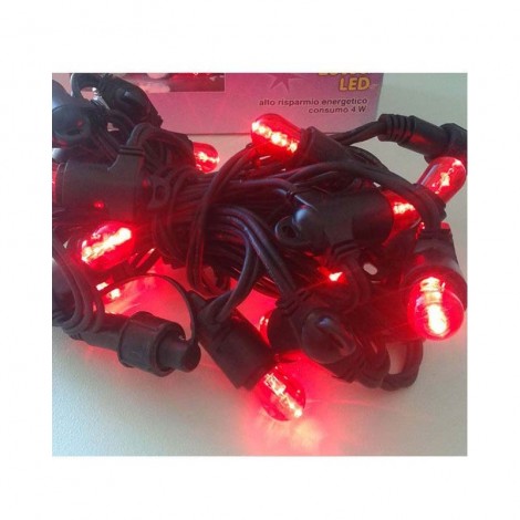 Luminaria a LED 20 lampade rosse E14 230V 4W IP44 luci natalizie