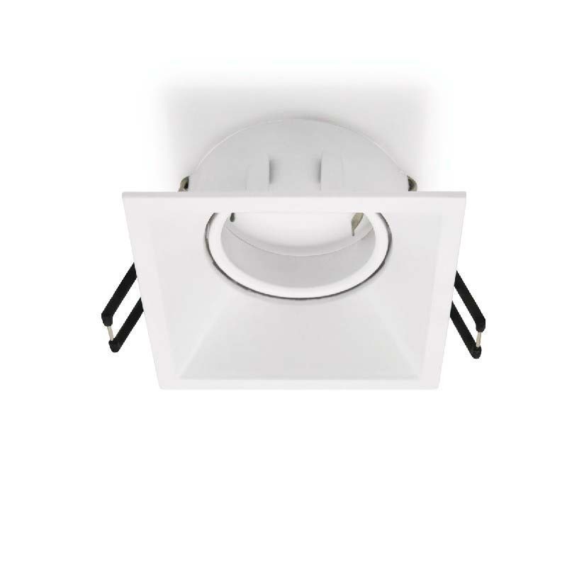 Lampo White Gu10 Adjustable Square Recessed Downlight For LED