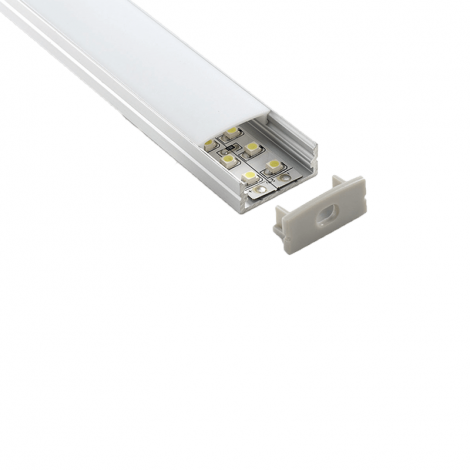 Lampo Aluminum Wide Profile Kit 2 Meters To Surface For Two LED