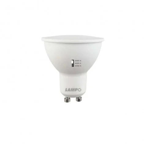 Lampo DIK LED GU10 bulb 8W TRICOLOR 240V 120° 3000K-4000K-6000K Lampo DIK LED GU10 bulb 8W TRICOLOR 240V 120° 3000K-4000K-6000K