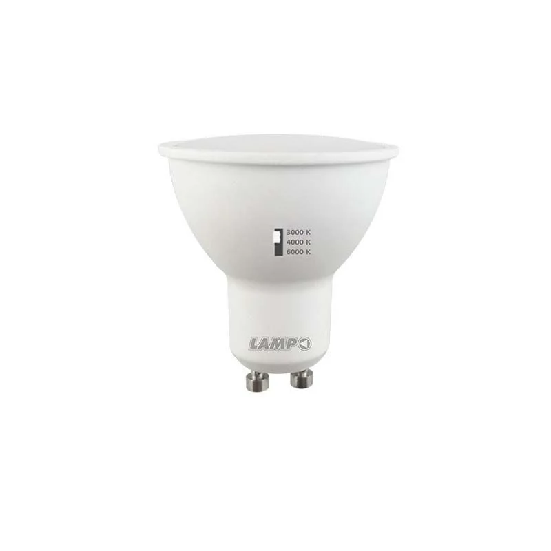 Lampo DIK LED GU10 bulb 8W TRICOLOR 240V 120° 3000K-4000K-6000K Lampo DIK LED GU10 bulb 8W TRICOLOR 240V 120° 3000K-4000K-6000K