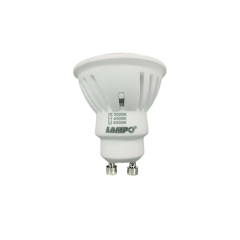 Lampo DIK LED GU10 Lampadina 10W TRICOLOR 240V 120° switch integrato