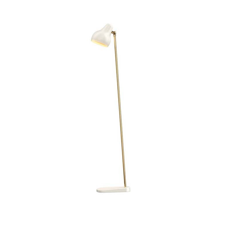 Louis Poulsen VL38 Floor Lamp White and Brass By Vilhelm