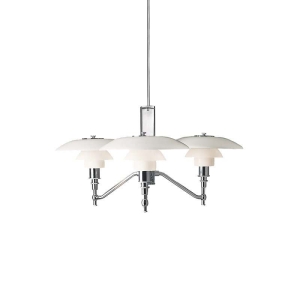 Louis Poulsen PH 2/1 Rigid Triple Suspension in Blown White