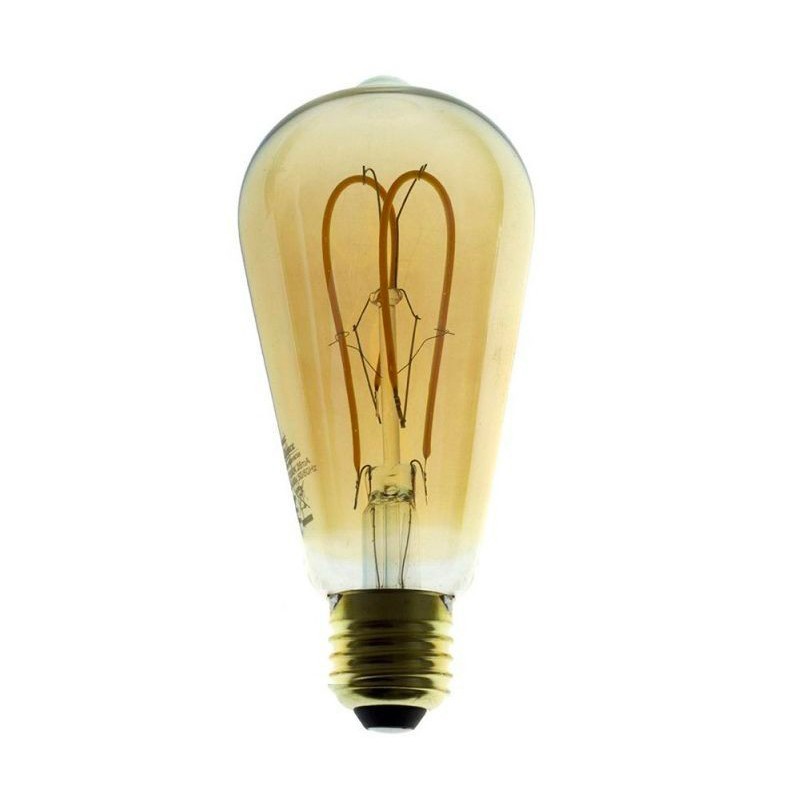 LED Curved Vintage Lamp ST64 E27 5W 2000K 250lm Amber Dimmer