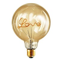 LED Curved Vintage Lamp Globe D.125 LOVE DOWN E27 5W 2000K 250lm Amber Dimmer