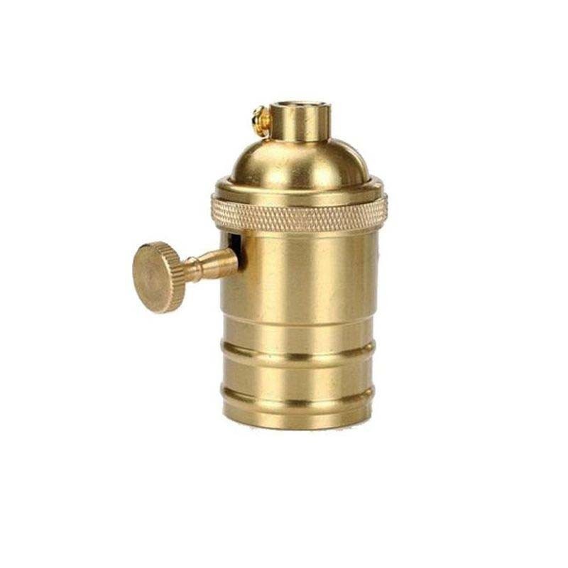 E27 Lamp Holder Vintage Gold with Switch