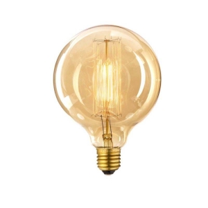 Lampadina vintage g125 40w globo e27 filamento carbonio