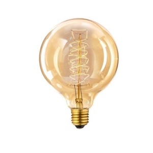 Lampadina vintage g125 60w globo spirale e27 filamento carbonio