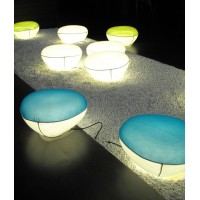Oluce Pill-Low Bianco Azzurro Lampada Cuscino da Terra per
