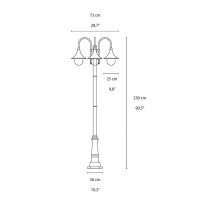 Sovil Lampara Palo Three Lights E27 Floor Lamp In Aluminum For