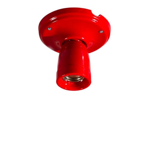 Red Ceramic Ceiling or Wall Lamp with Lamp holder in Vintage