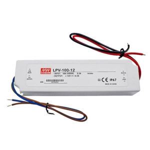 Meanwell Alimentatore LPV-100-12 100W 12V 8.5A IP67 per LED