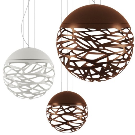 Lodes Kelly Sphere Suspension Lamp In Laser Cut Metal By Andrea