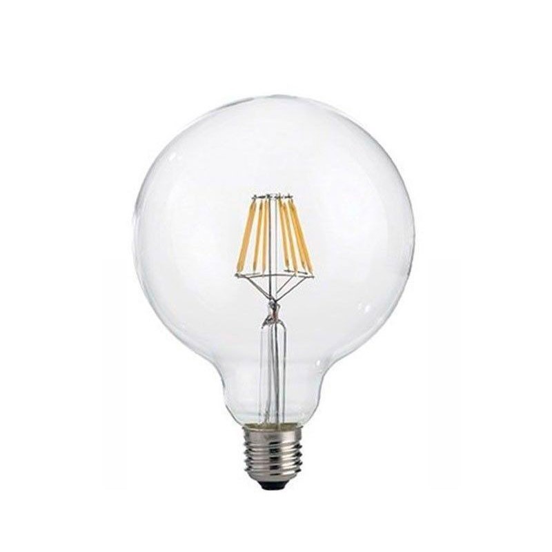LED Bulb Globe Clear 8W - 75W E27 2700K 1000lm Filament chip