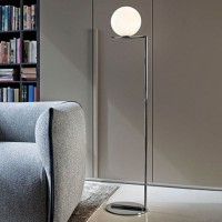 Flos IC F1 Floor Lamp Chrome and Blown Glass
