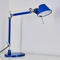 Artemide Tolomeo Micro Lampada da Tavolo Blu Anodizzato By De