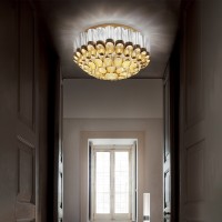 Slamp Odeon Gold LED Ceiling Lamp for Indoor By Lorenza Bozzoli