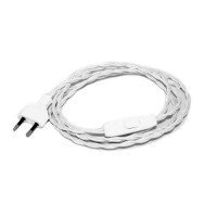 Twisted Cable 200 cm 250V 2A Plug with Switch White