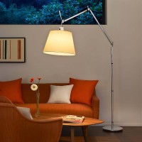 Artemide Tolomeo Mega Floor Dimmable LED Lamp in Parchment