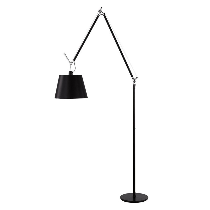 Artemide Tolomeo Mega Floor Dimmable LED Lamp in Black Fabric