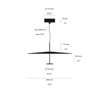 Lumina DOT 600 Thermodynamic LED Dimmable Suspension Lamp By