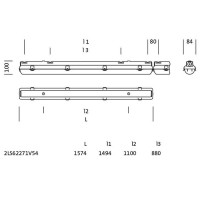 Osram ORCA LED 51W 1574mm Damp-proof Ceiling Lamp IP65 5900 lm