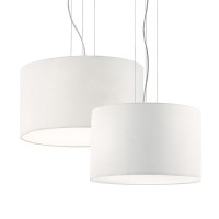 Ideal Lux Wheel SP Circular Suspension Lamp In Metal And White