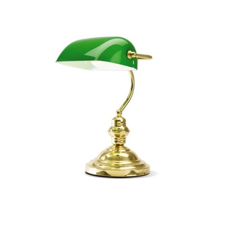 Perenz Table Desk Lamp 4807V 4807 Green and Brass Churchill