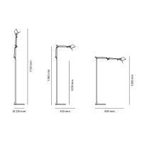 copy of Artemide Tolomeo Reading LED Floor Lamp for Indoors in