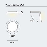 Rotaliana Venere Round LED wall or ceiling lamp adjustable