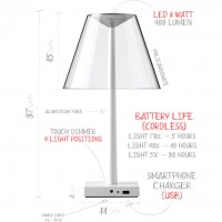 Rotaliana Dina+ Lampada LED da Tavolo Verde a Batteria Ricaricabile Rotaliana - 8