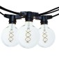 String Lights Black 10 Lampholder E27 11.5 mt Extendable LED 5W 2200K Globe 125 Bulbs INCLUDED New Lamps - 1