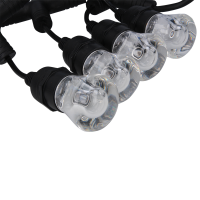 Catenaria WIFI Tuya Cordoniera Nera 5 Lampadine 24V LED 5m IP65 Uso Esterno Prolungabile Lampo Lighting - 3