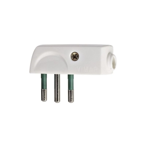 2P+T Plug 10A 250V SPA11 90° Flat Standard Italian White