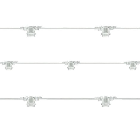 Catena Luminosa Cordoniera Prolungabile Bianca da 10 Portalampada E27 11,5 m Uso Esterno