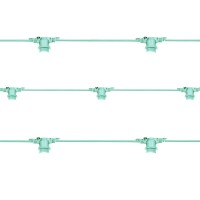 String Lights 10 E27 Lampholders 10 mt Extendable Outdoor Indoor Use Tiffany Aquamarine color