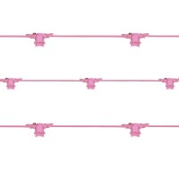 String Lights 10 E27 Lampholders 10 mt Extendable Outdoor Indoor Use Pink color