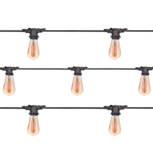 String Lights Black 10 Lamp holder E27 11.5mt Extendable LED Bulb Cone for Outdoor