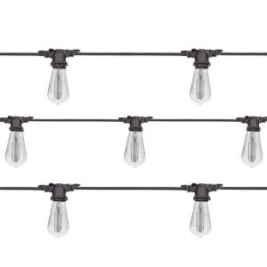 String Lights Black 10 Lampholder E27 11.5 mt Extendable LED 5W 2200K ST64 Bulbs