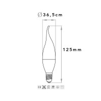 Lampo Candle bulb Flame LED E14 frost 8W opal PVC reflector