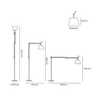 Artemide Tolomeo Mega LED Floor 3000K Black D420mm Lamp