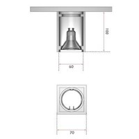 ISYLUCE Spot in Gesso Lampada Plafone da Soffitto GU10 Quadrato