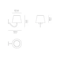 Ai Lati POLDINA Rust Applique Wall Lamp LED Rechargeable IP54 Ai Lati POLDINA Rust Applique Wall Lamp LED Rechargeable IP54