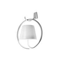 Ai Lati POLDINA White Applique Wall Lamp LED with hook Rechargeable IP54