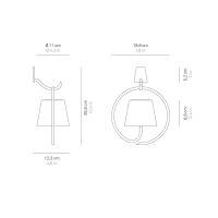 Ai Lati POLDINA White Applique Wall Lamp LED with hook Rechargeable IP54