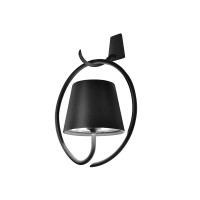Ai Lati POLDINA Dark Grey Applique Wall Lamp LED With Hook Rechargeable IP54 Outdoor
